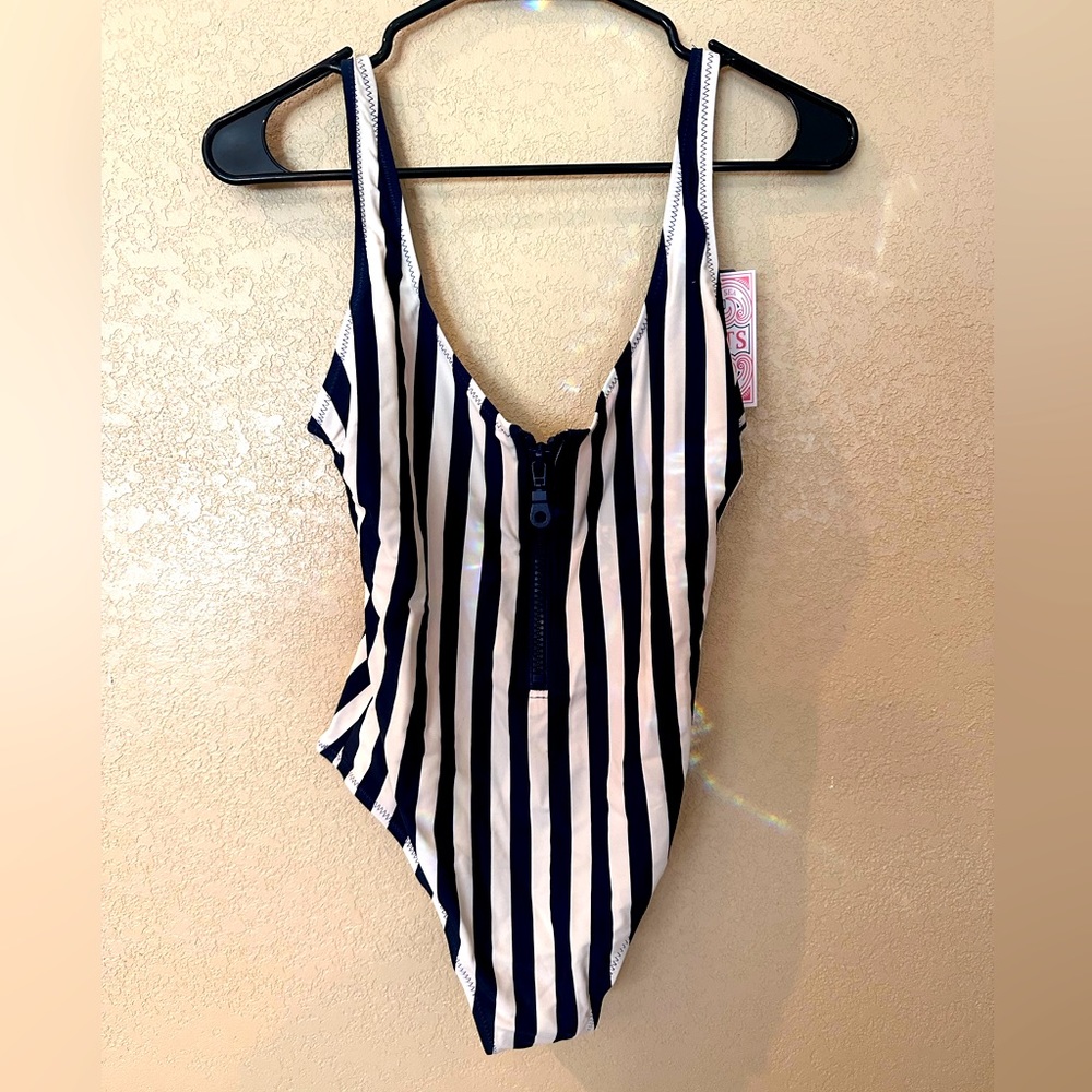 RSVLTS Women’s one piece pinstripe bathing suit